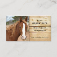 Horse Riding Lessons Gift Certificate Template | Zazzle