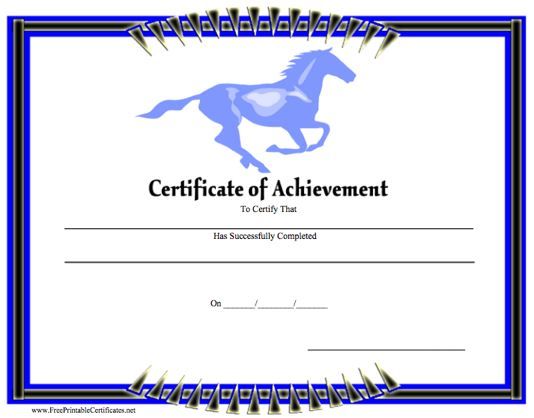printable certificates for horse riding