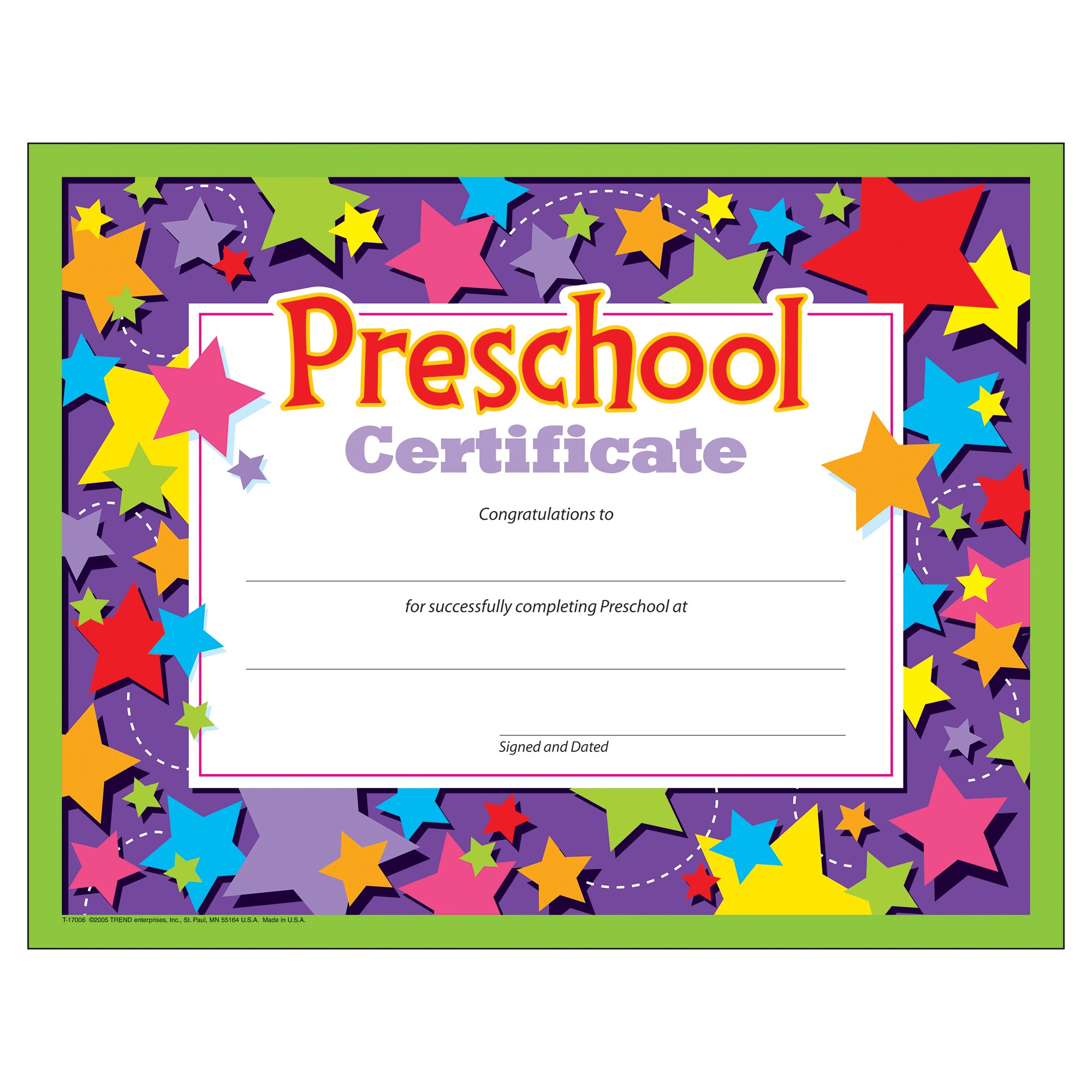 Amazon.com : Preschool Certificates (Pack of 30) : Blank ...