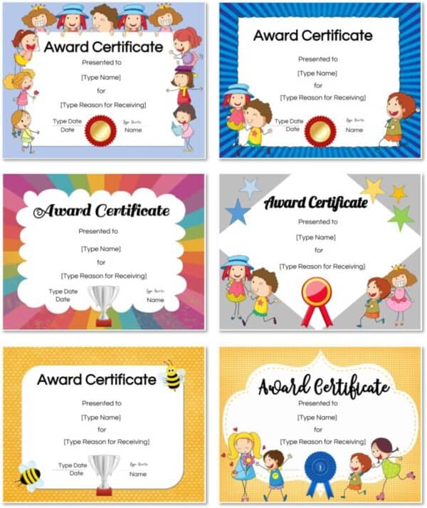 printable certificates for preschool