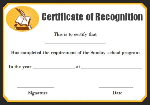Sunday School Certificate Template: 17+ Specialized Certificates ...