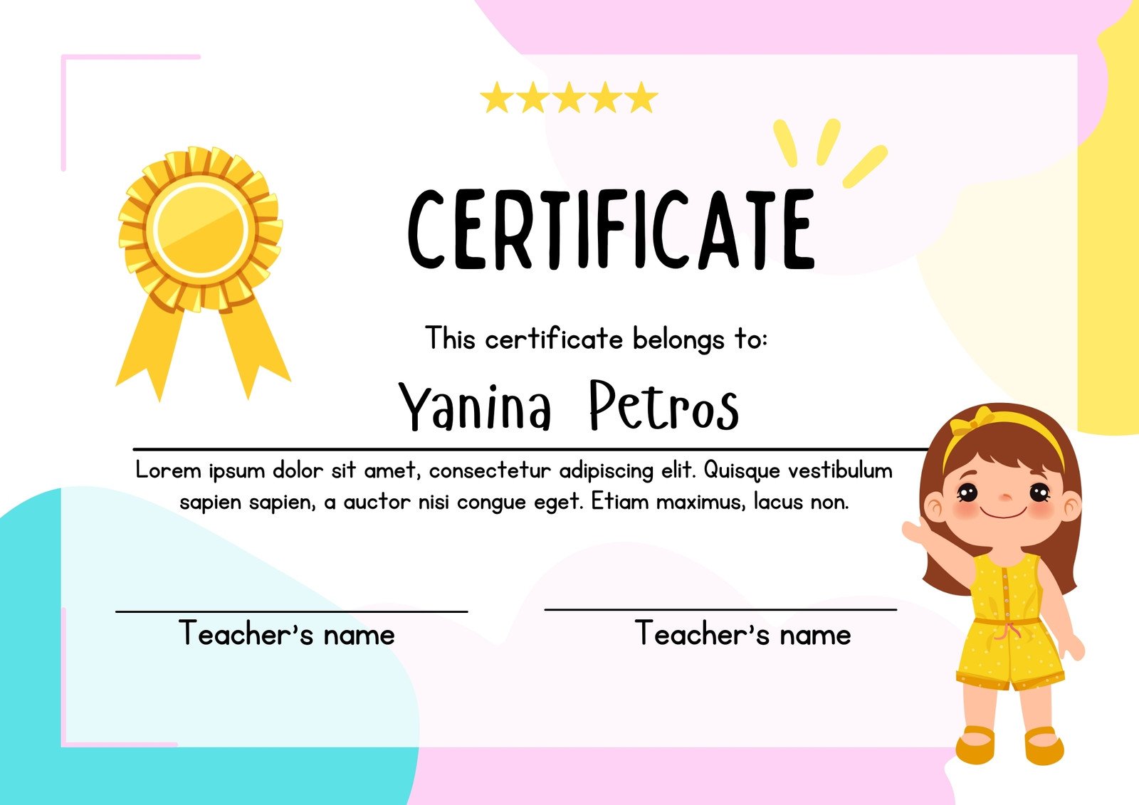 Free custom printable school certificate templates 