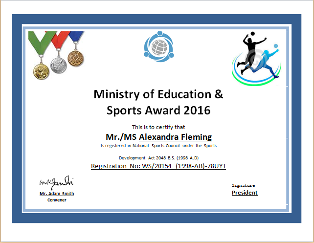 Sports Certificate Template | Free Word Templates
