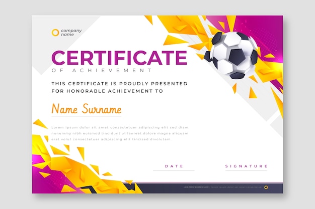 printable certificates for sports