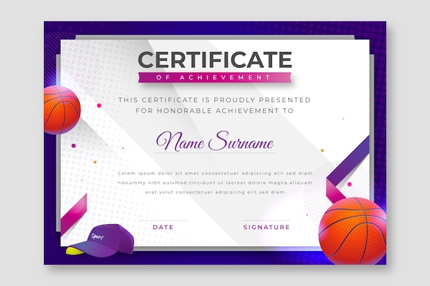 printable certificates for sports