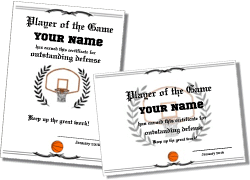 printable certificates for sports