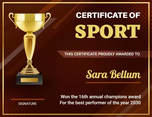 printable certificates for sports