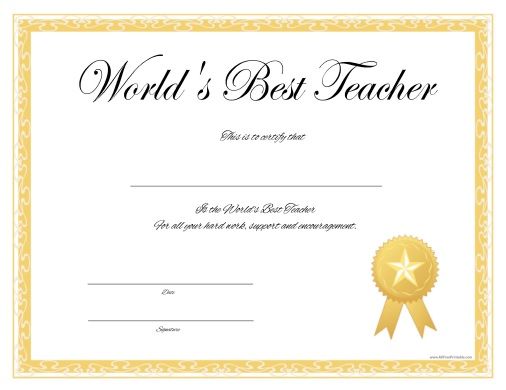 printable certificates for teachers best teacher awards