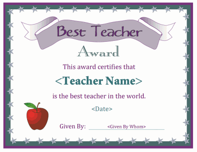 printable certificates for teachers best teacher awards