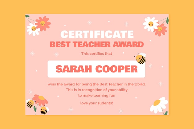 printable certificates for teachers best teacher awards