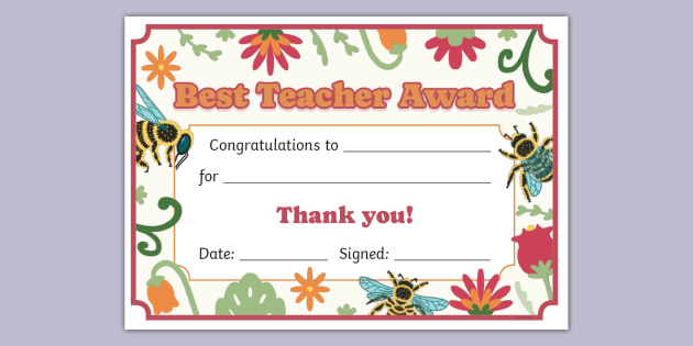 printable certificates for teachers best teacher awards