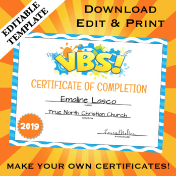 printable certificates for vbs
