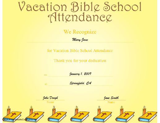 Vacation Bible School Certificate | Religion | Twinkl USA