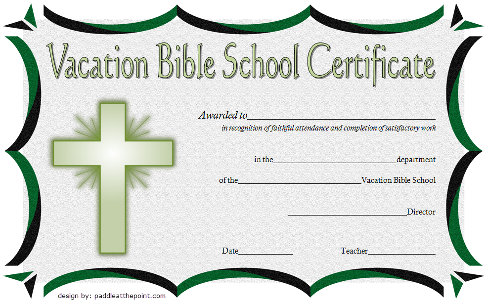 VBS Certificate of Perfect Attendance