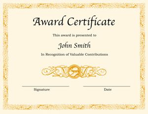 Blank Award Certificate Templates for Word | Printable ...