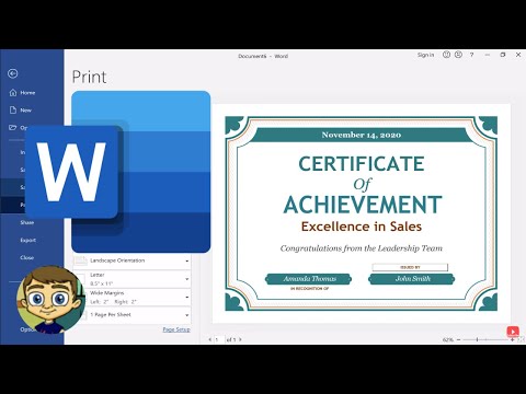 Creating a Certificate in Microsoft Word - YouTube
