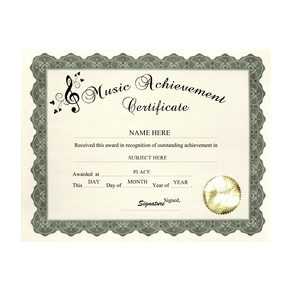 Music Achievement Certificate Template | TheRoyalStore