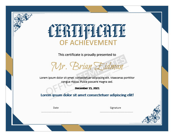 printable certificates of achievement