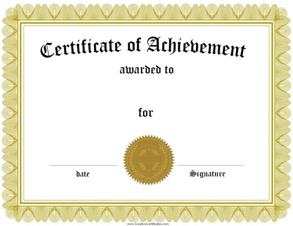 printable certificates of achievement