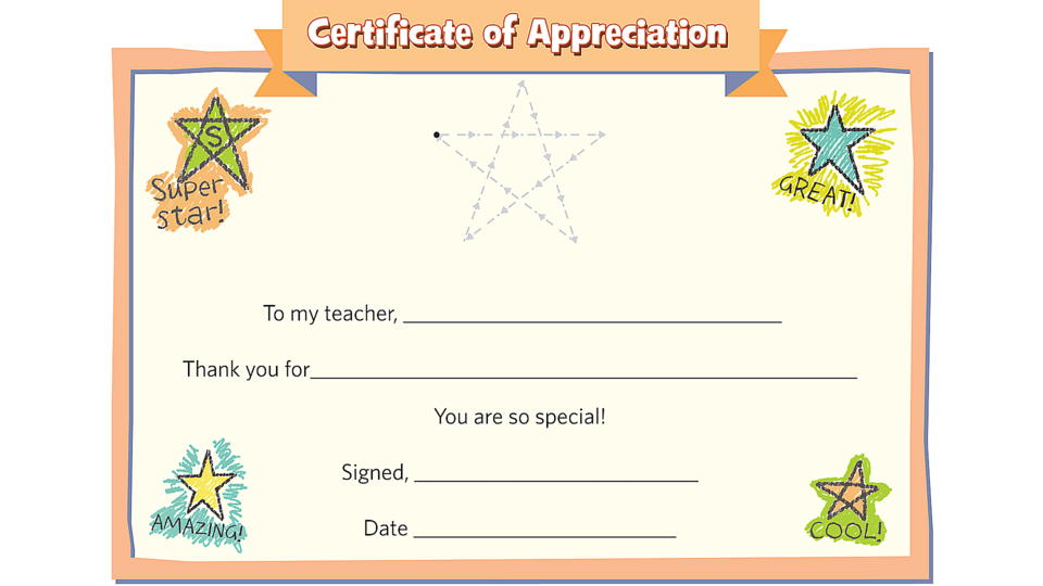 printable certificates of appreciation for teachers