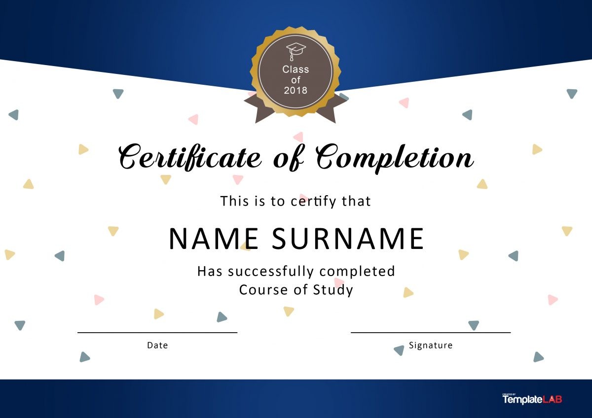 printable certificates of completion
