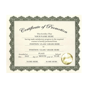 printable certificates of promotion