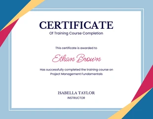 printable certificates of training