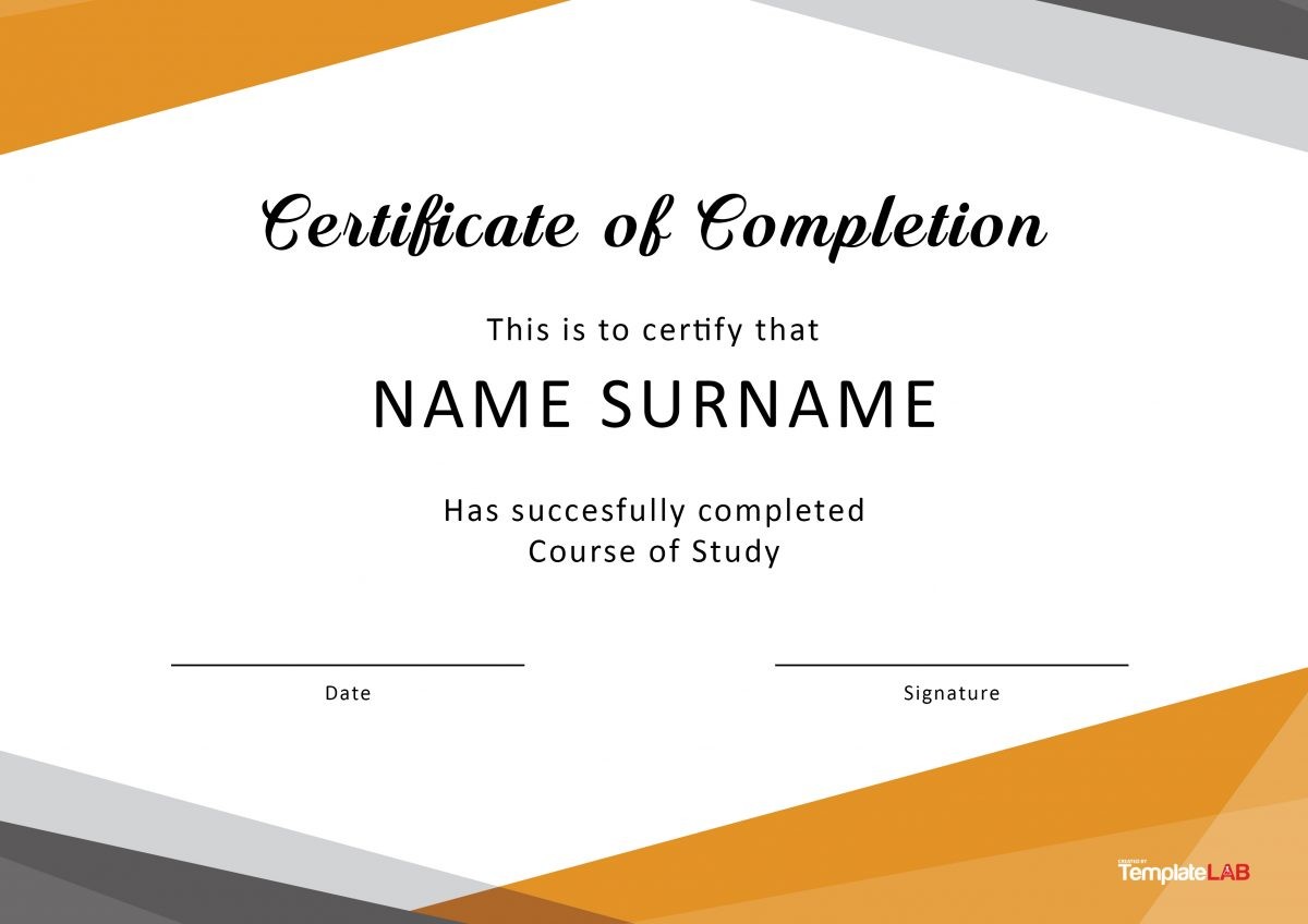 printable certificates of training