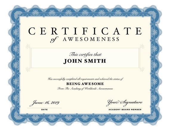Editable, Printable, Certificates, Certificate of Awesomeness ...