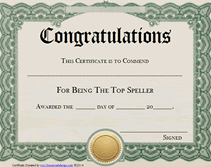 Free Printable Spelling Bee Blank Award Certificates Templates