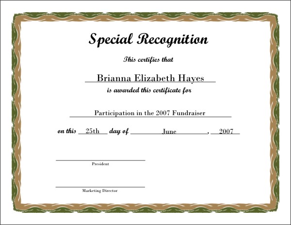 printable certificates