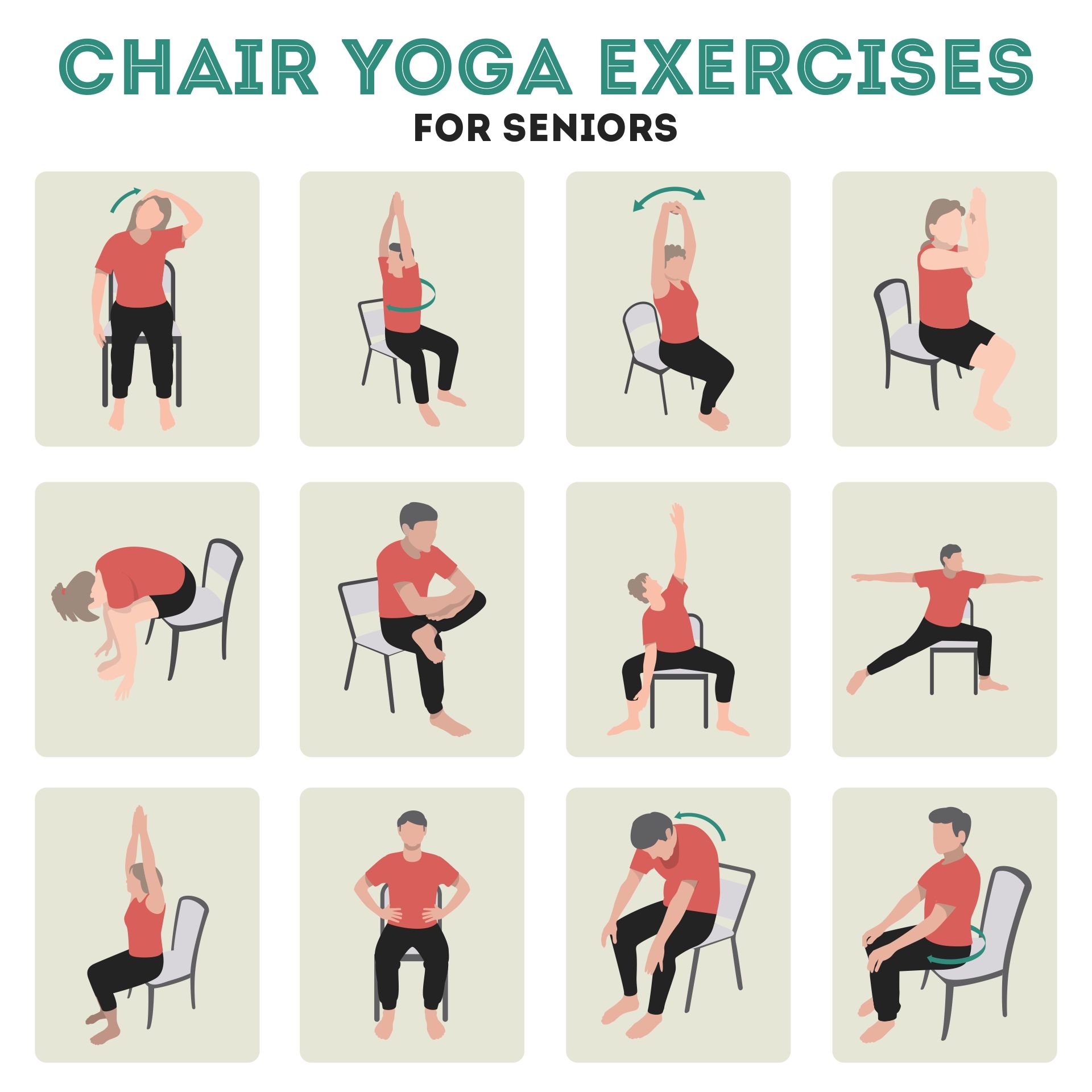 Chair Yoga Poses 10 Free PDF Printables Printablee Worksheets Library