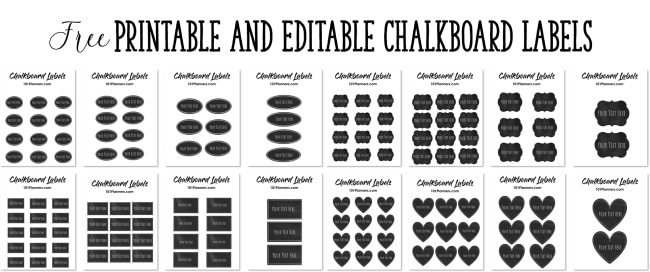 printable chalkboard labels free