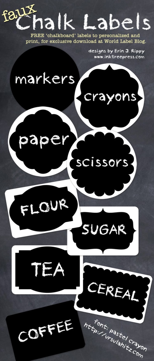 Chalk Labels in fillable templates | Free printable labels ...