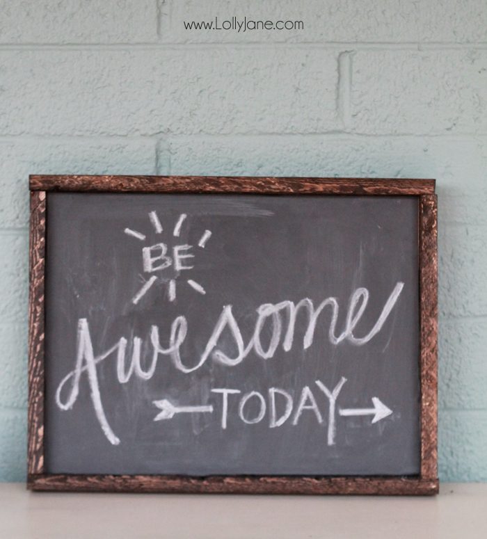 DIY vinyl chalkboard framed sign