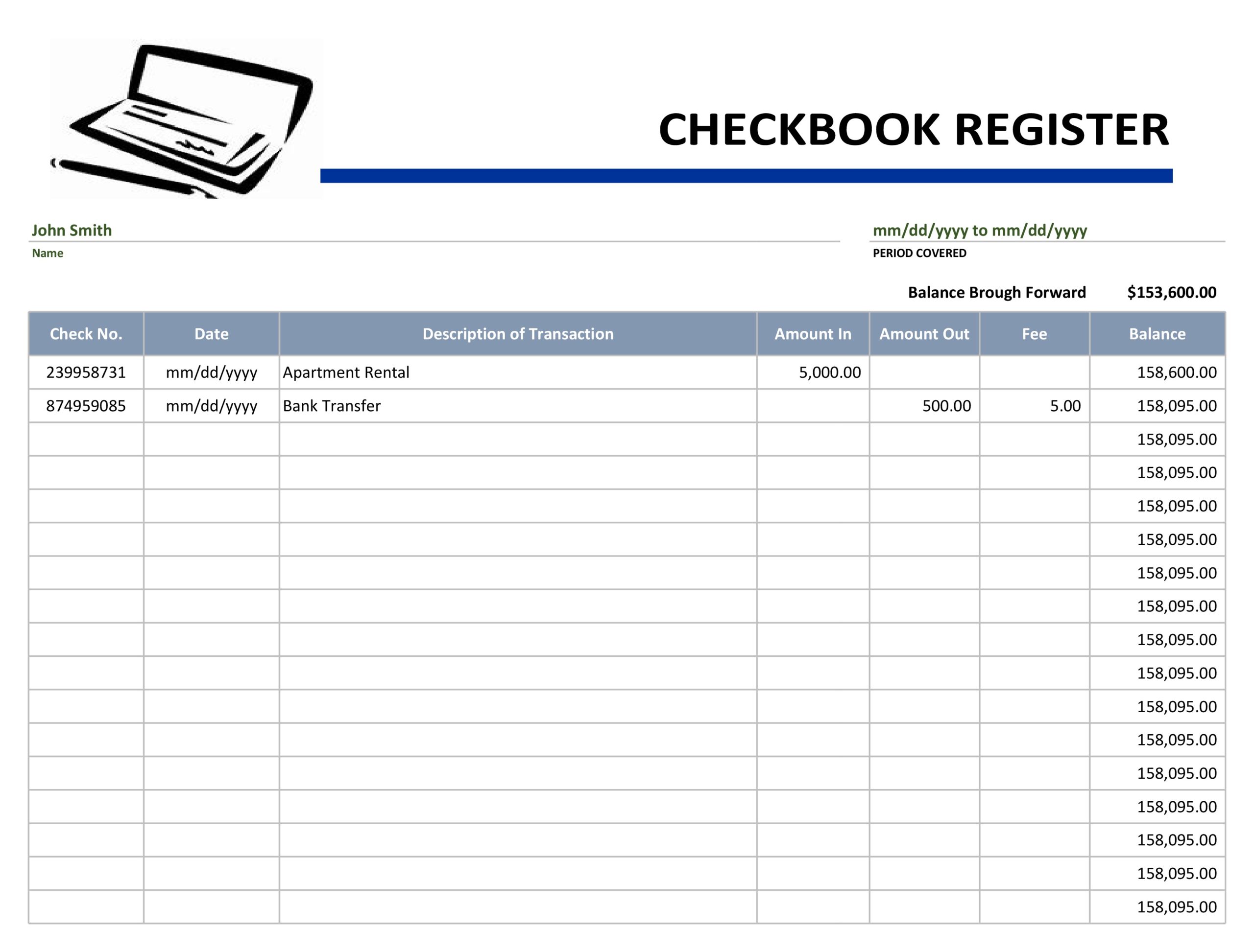 printable check register form free