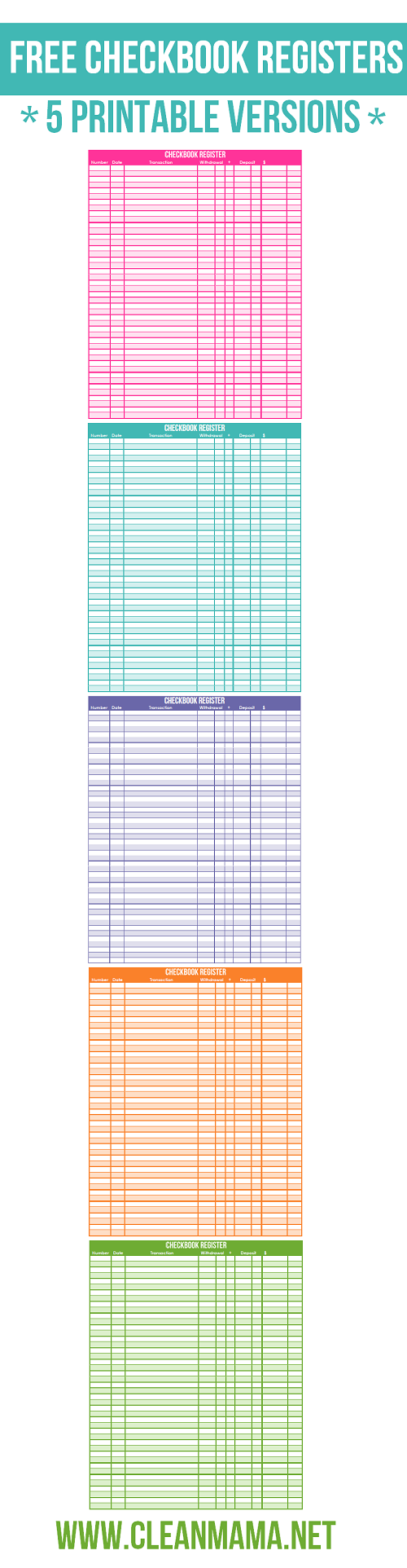 printable check register form free