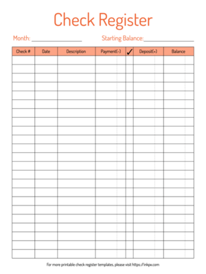 printable check register free