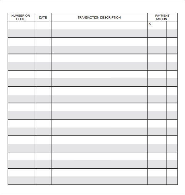 printable checkbook register booklet