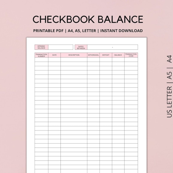 printable checkbook register booklet