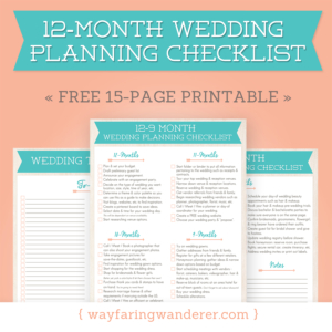 printable checklist for a wedding