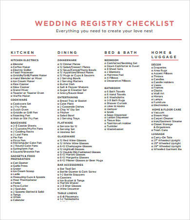 Printable Wedding Checklist - 12+ Free PDF Documents Download