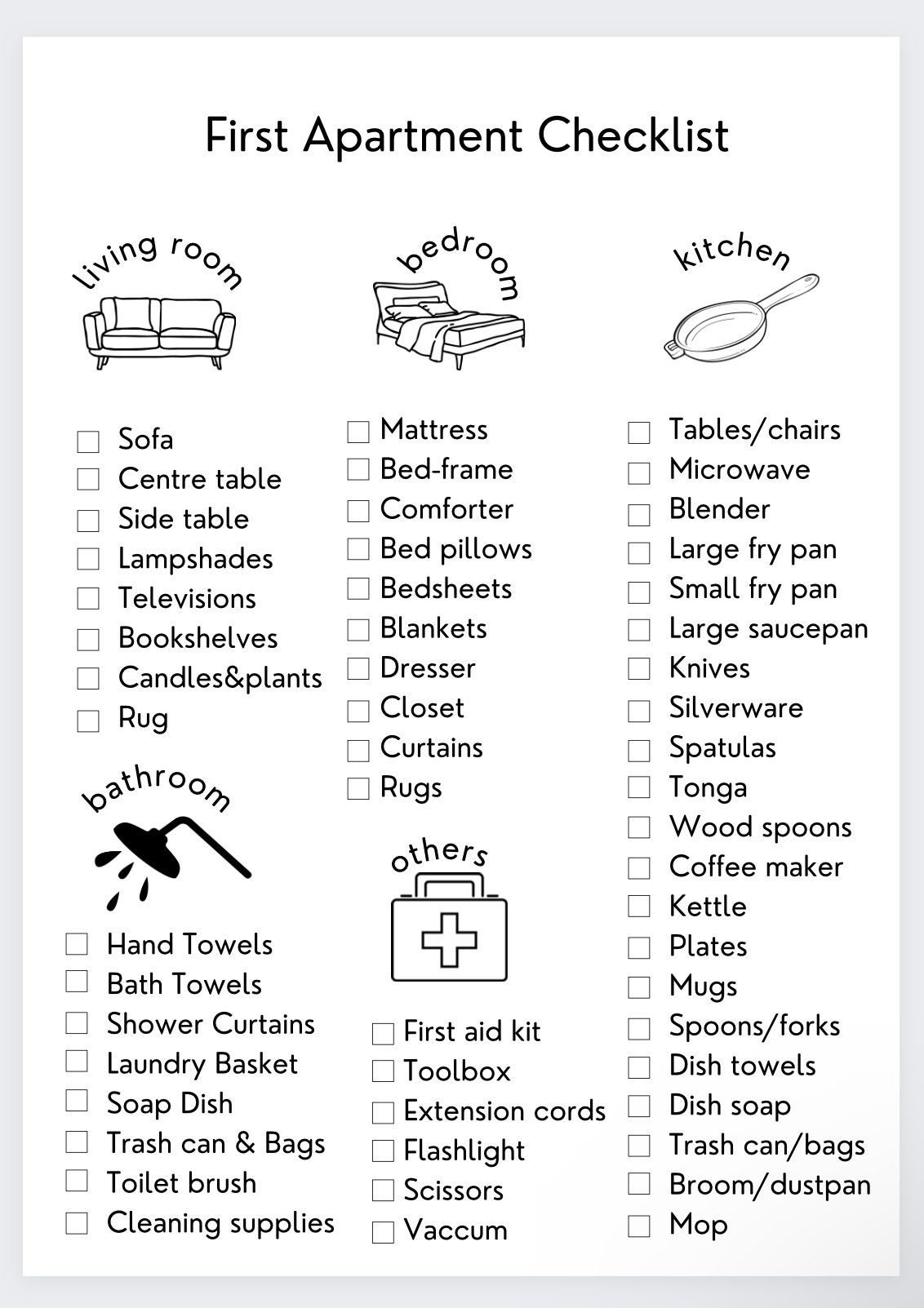printable checklist for moving into a new home