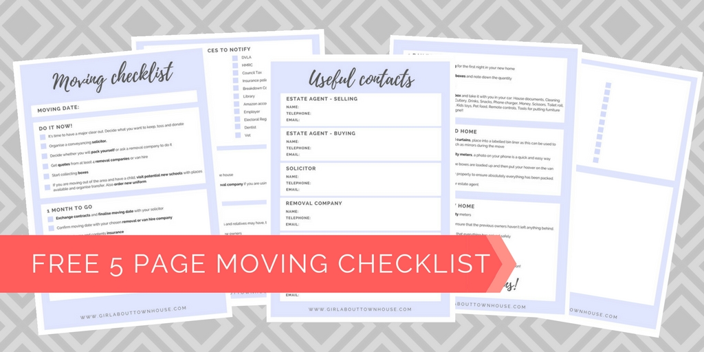 printable checklist for moving into a new home