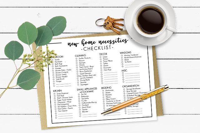printable checklist for moving into a new home