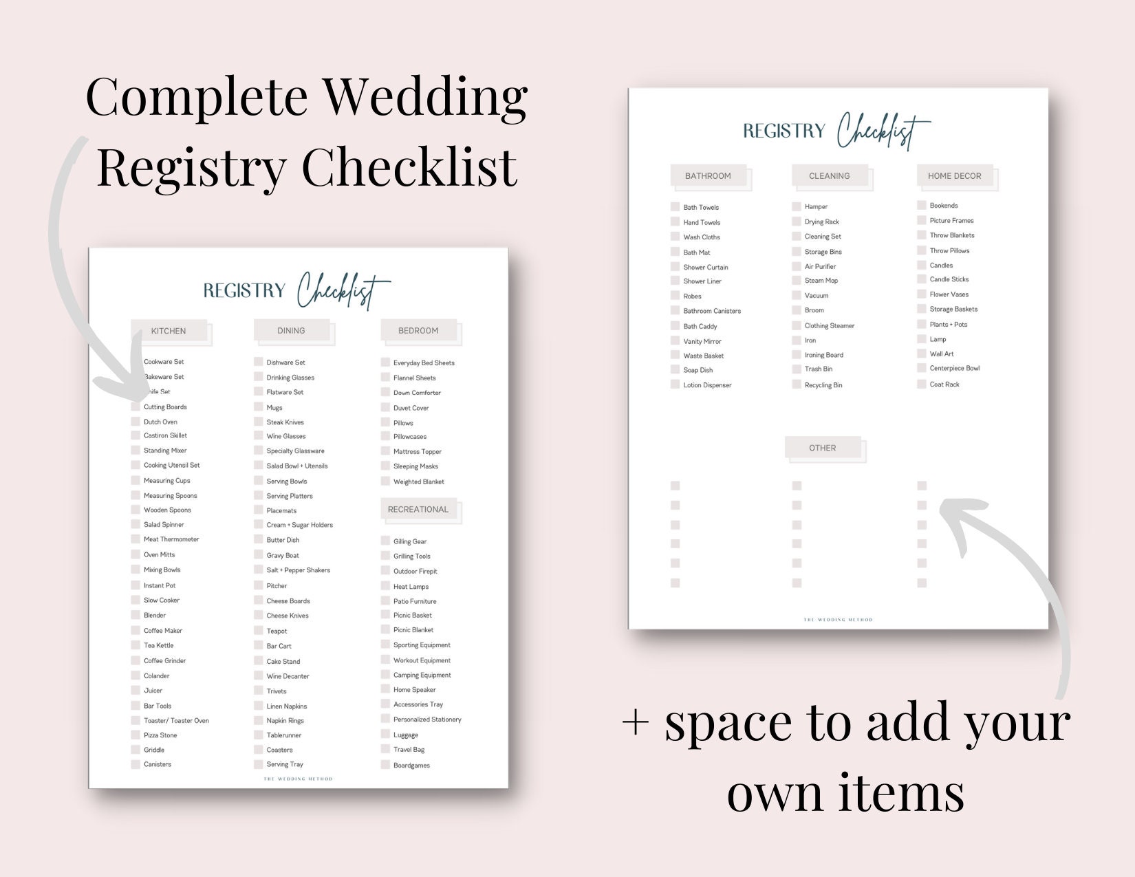 printable checklist for wedding registry