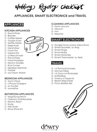 printable checklist for wedding registry