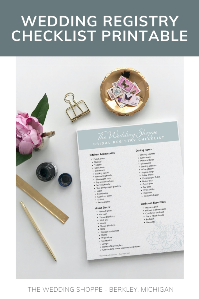 printable checklist for wedding registry