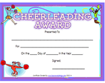 Cheerleading Certificate Templates