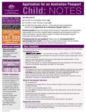 Child Passport Application Form Australia PDF | airSlate SignNow